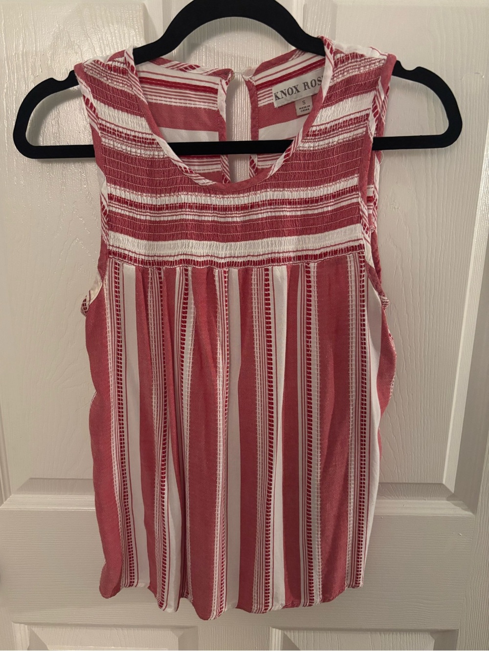 Knox Rose Red & White Striped Sleeveless Blouse